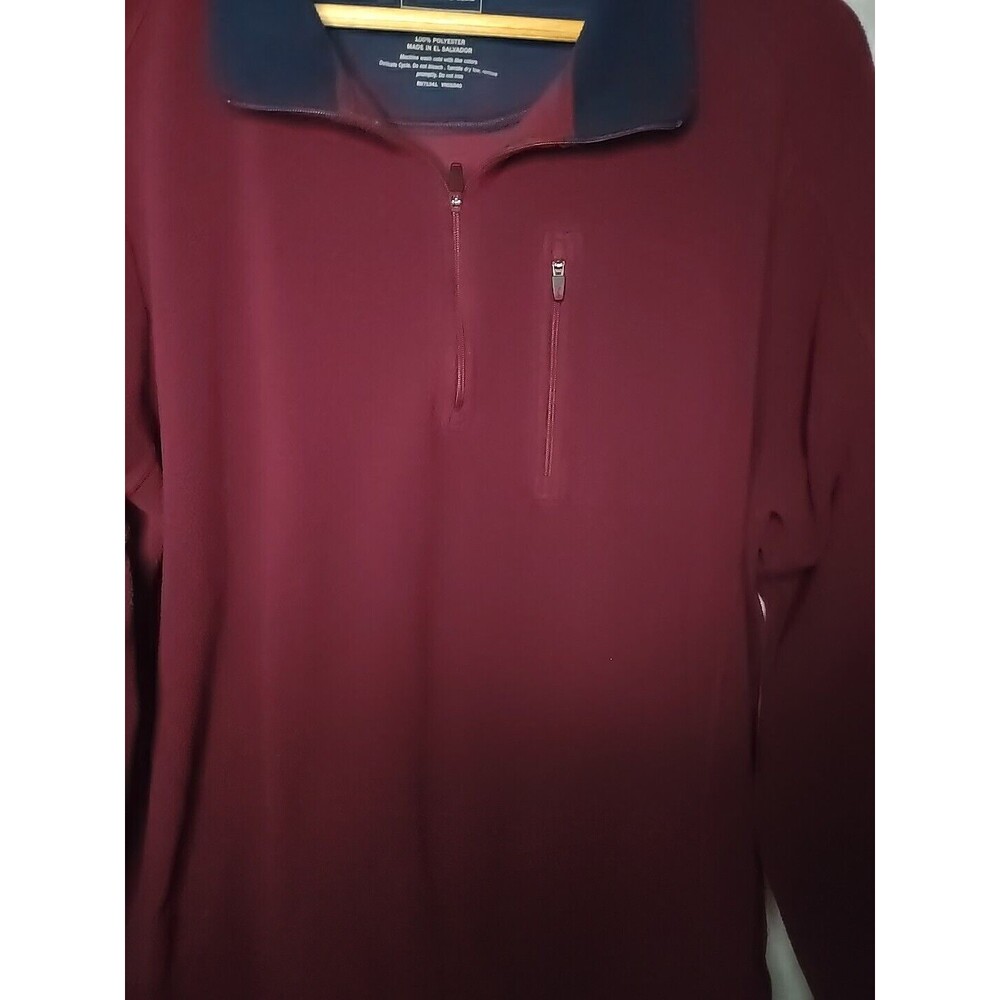 LL Bean Fleece Jacket Pullover Men’s XL Tall 1/4 Zip Tail Item #280963 Maroon - Picture 4 of 8